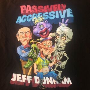 Jeff Dunham Passively Aggressively Tour Tshirt size large. Black. Unisex